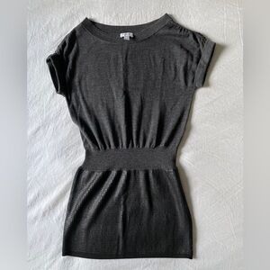 LOFT Black Sequined Skirt Combo Dress